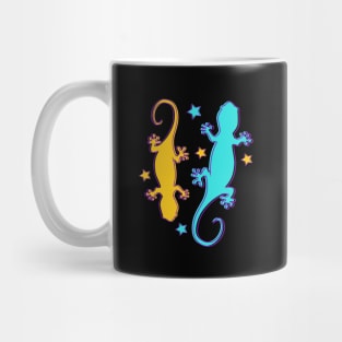 Hippie Colorful Lizards and Reptiles Mug